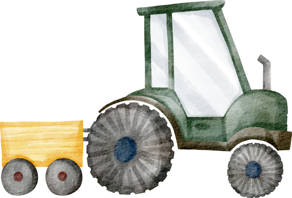 watercolor tractor